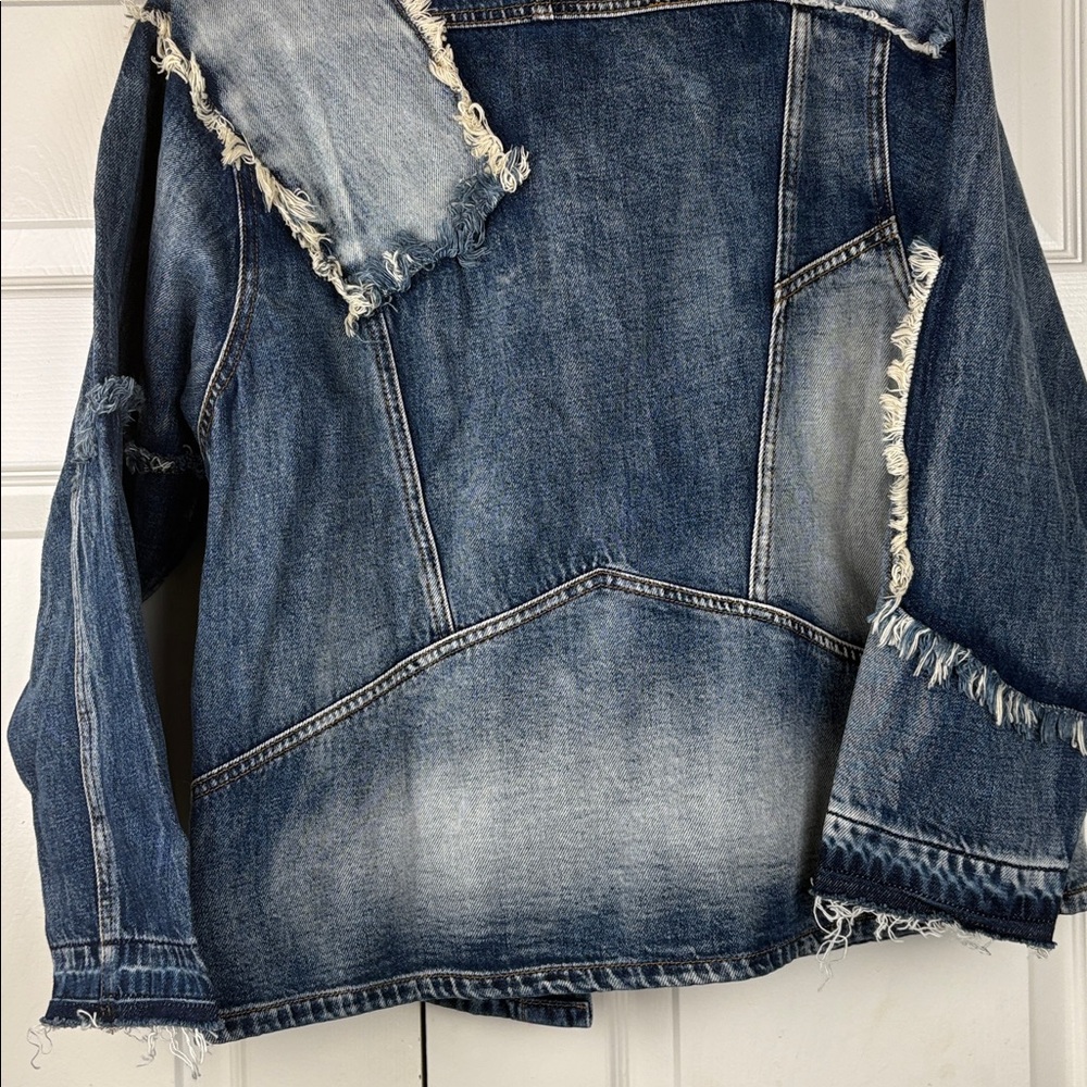 Sandrine Rose x Free People Woman's Sz M Patchwork Vintage Style Jean Jacket NWT - Picture 10 of 10